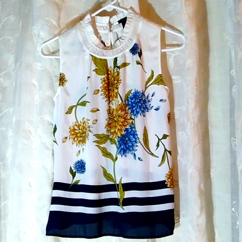 Ann Taylor factory petite women's sleeveless blouse Top Pre-Loved size XSP, EUC.